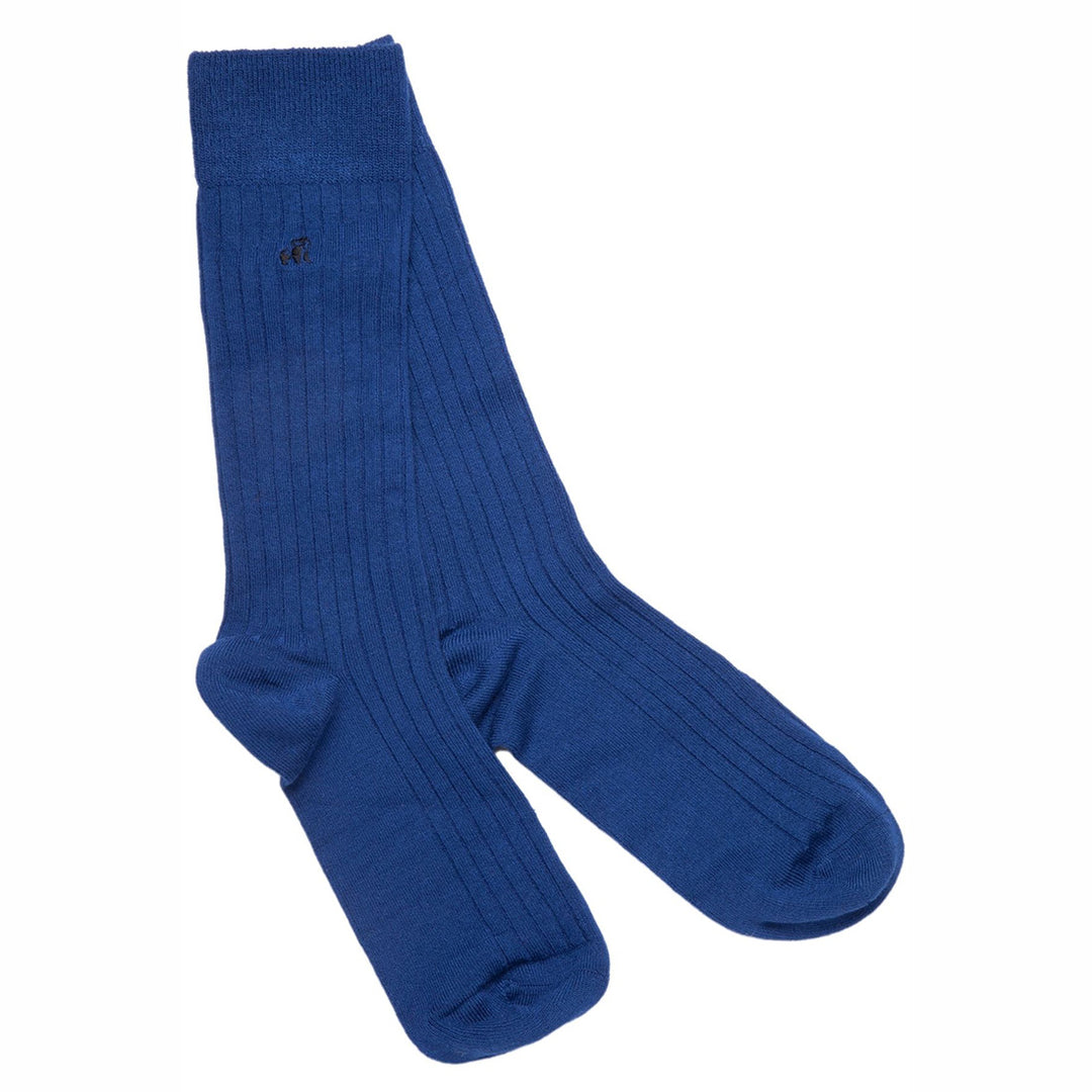 Black & Royal Blue Bamboo Sock Bundle - Four Pairs