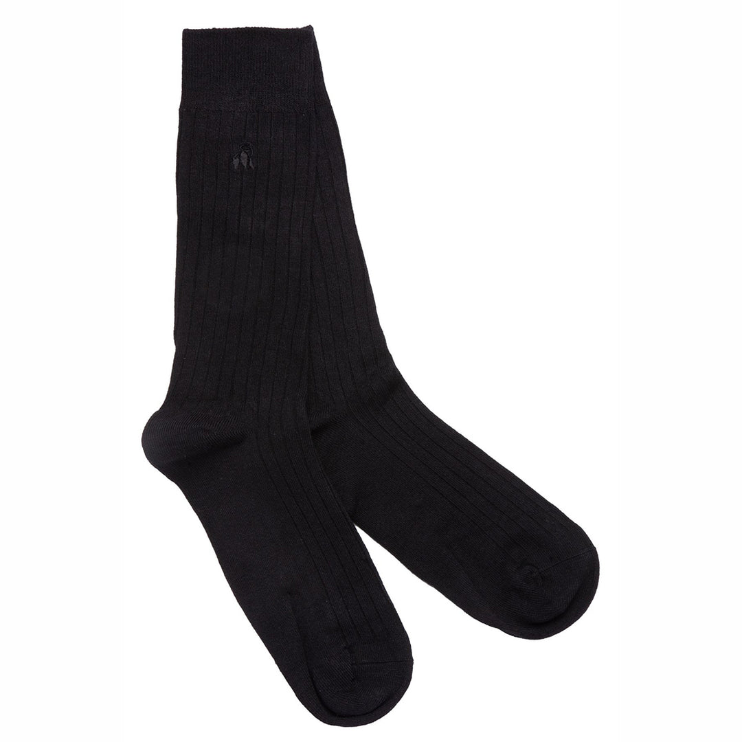 Black & Royal Blue Bamboo Sock Bundle - Four Pairs