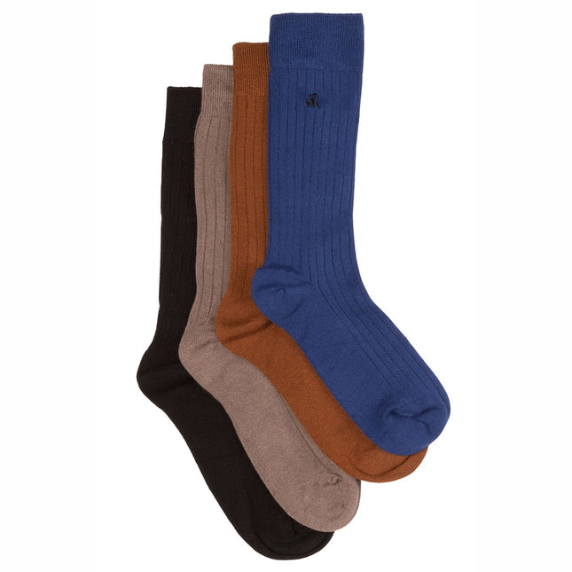 Bamboo Sock Gift Boxes and Bundles - Black & Royal Blue Bamboo Sock Bundle - Four Pairs