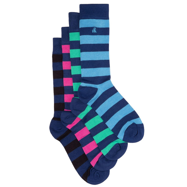 Gifts For Her - Striped Bamboo Sock Bundle - Four Pairs