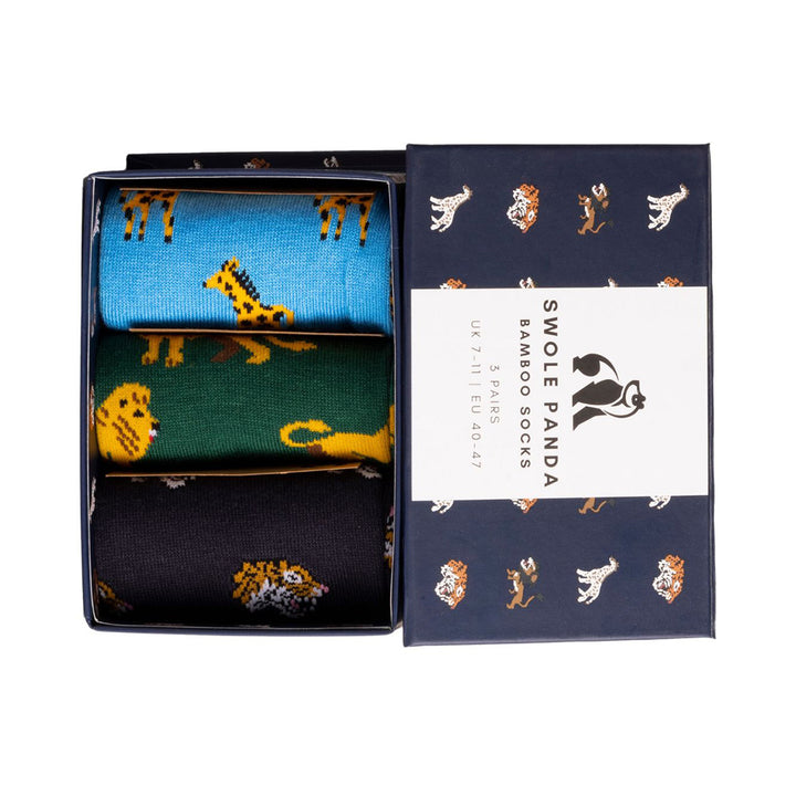 Safari Sock Box - 3 Pairs of Bamboo Socks (His)