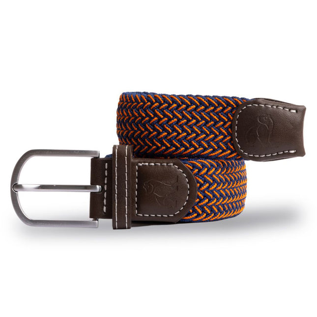 Stylish Polo Belts For Men - Woven Belt - Orange Fine Weave