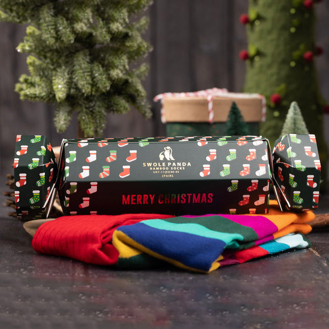 New and Trending Products - Christmas Cracker - 2 Pairs of Bamboo Socks (His)