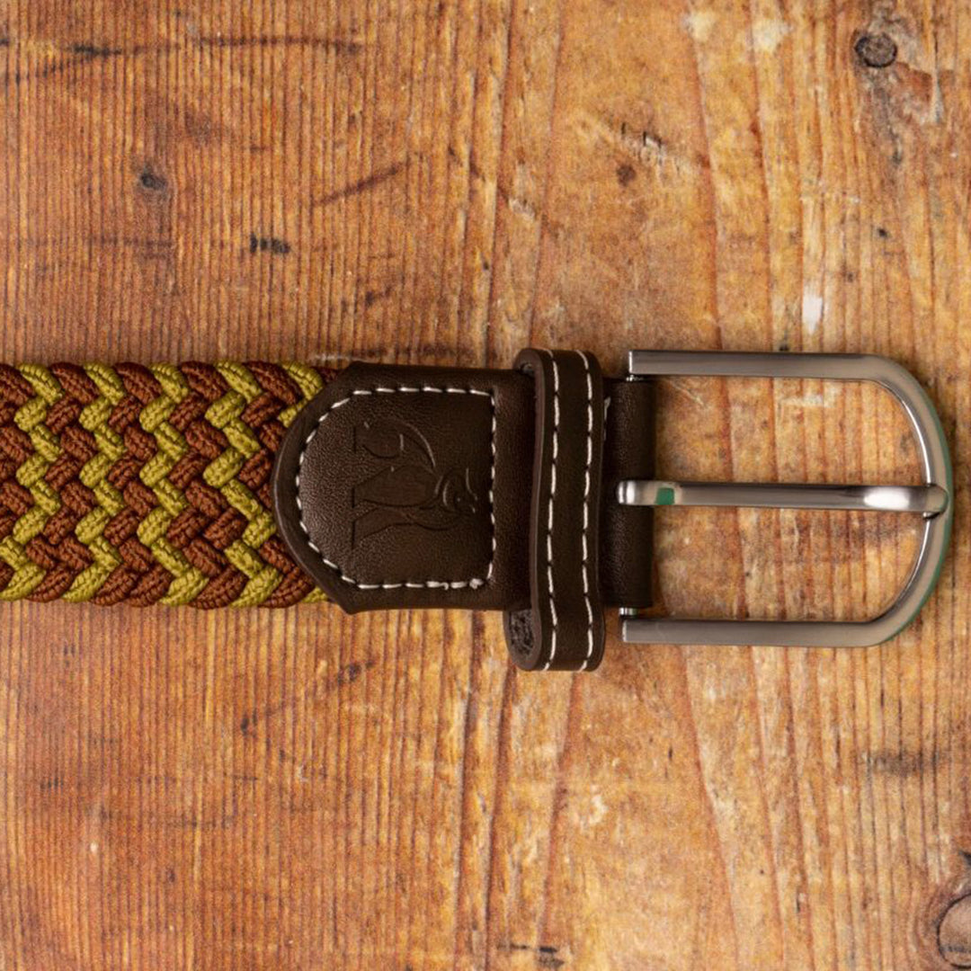 Woven Belt - Khaki Zigzag