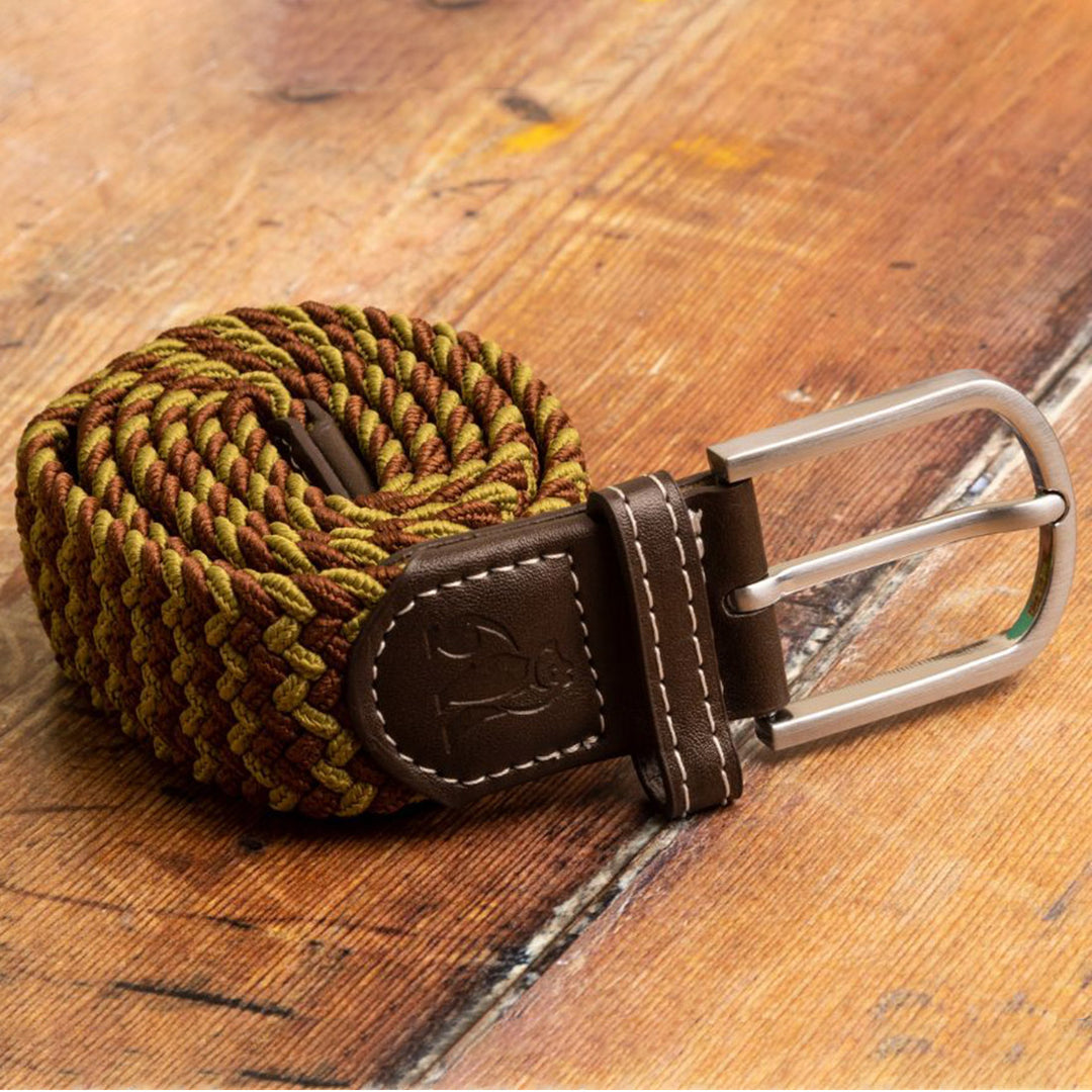 Woven Belt - Khaki Zigzag