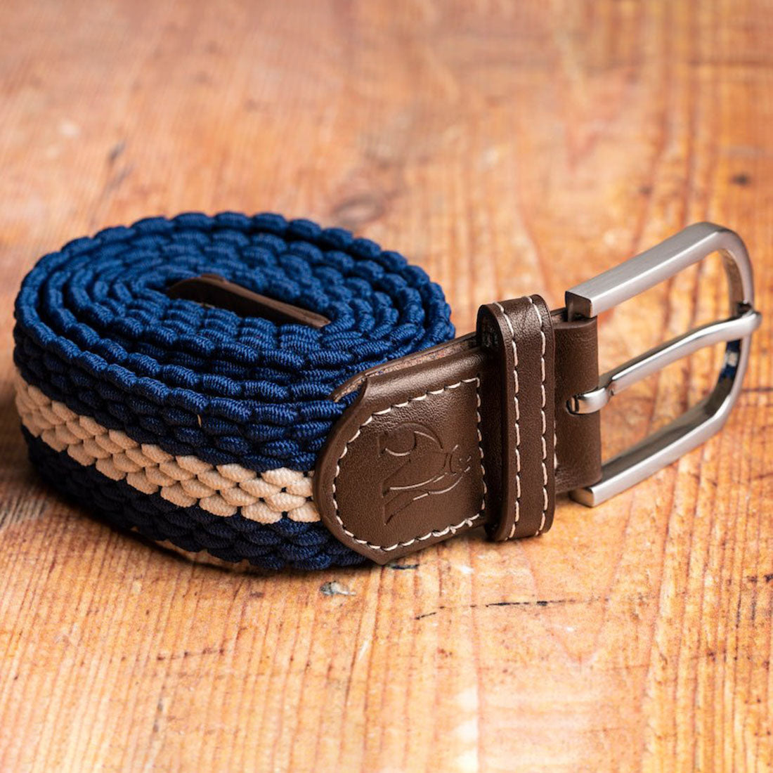 Woven Belt Blue White Stripe Swole Panda