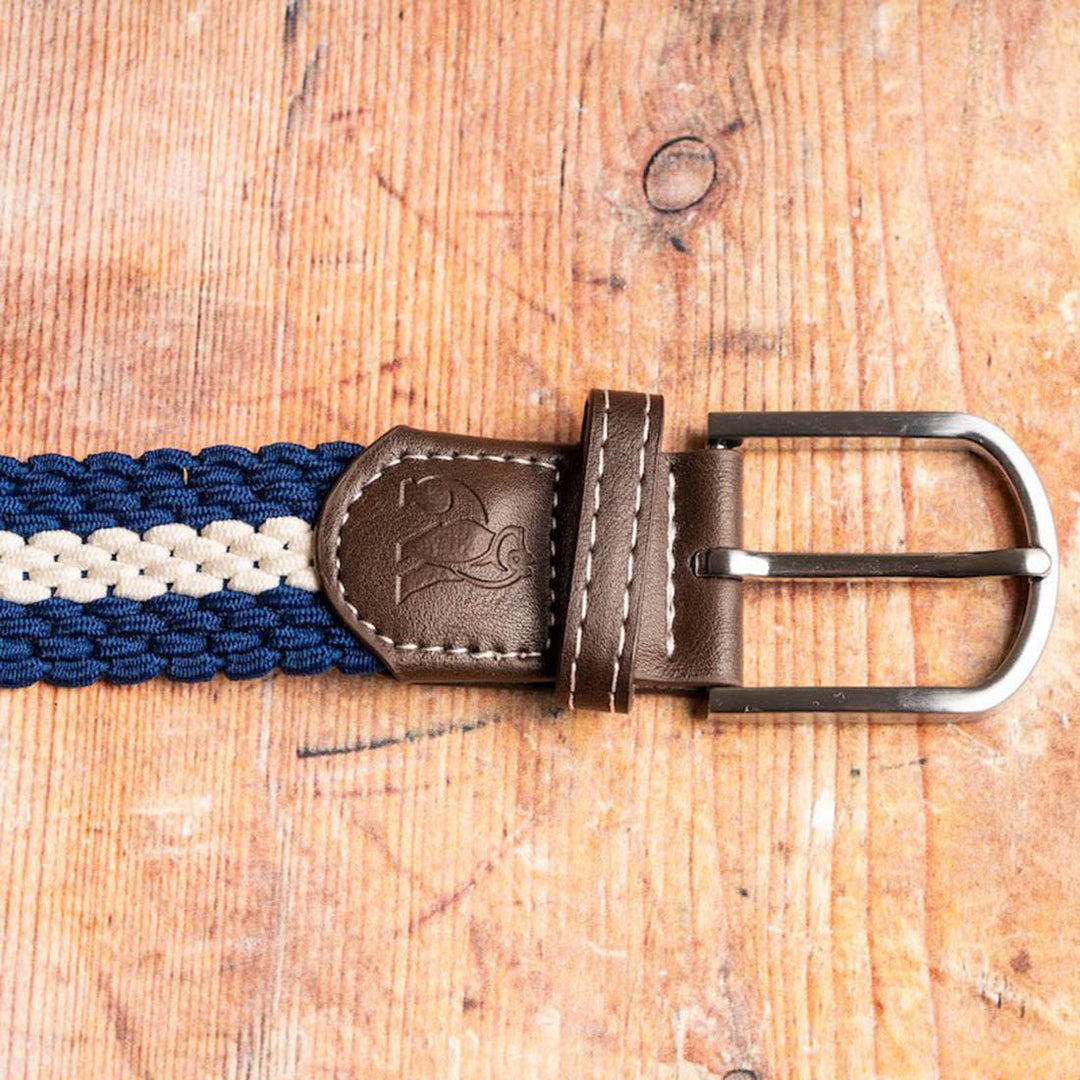 Woven Belt - Blue / White Stripe