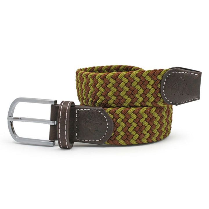 Woven Belt - Khaki Zigzag