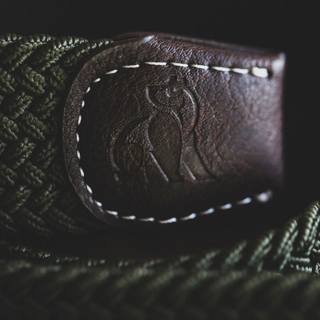 Woven Belt - Khaki Zigzag