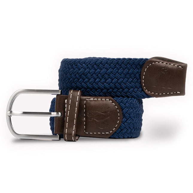 Mens Elastic Stretch Belt - Woven Belt - Dark Blue