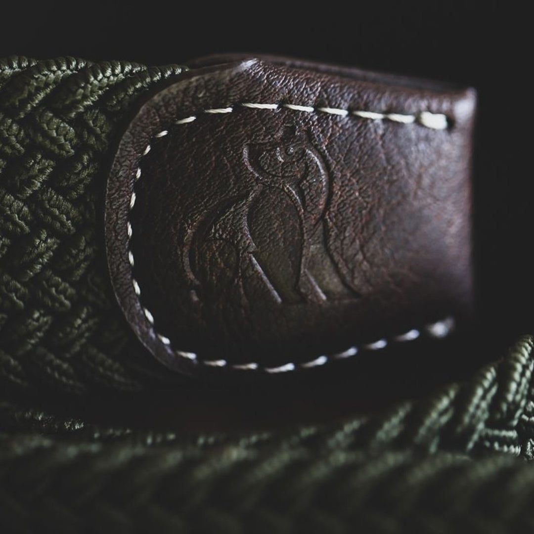 Woven Belt - Navy / Green Zigzag