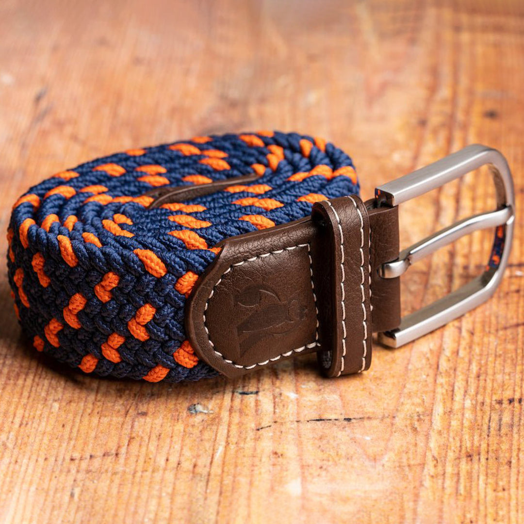 Woven Belt - Navy / Orange Spot