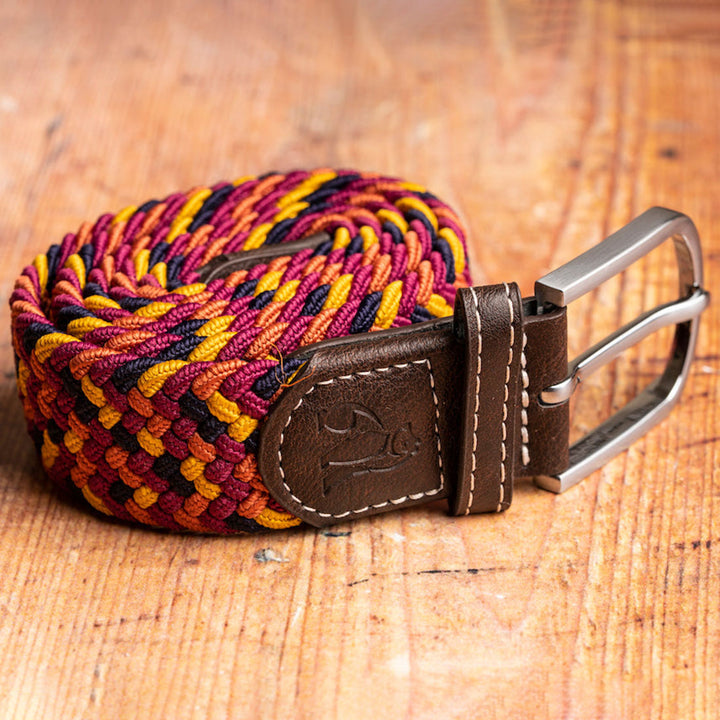 Woven Belt - Orange / Yellow Zigzag