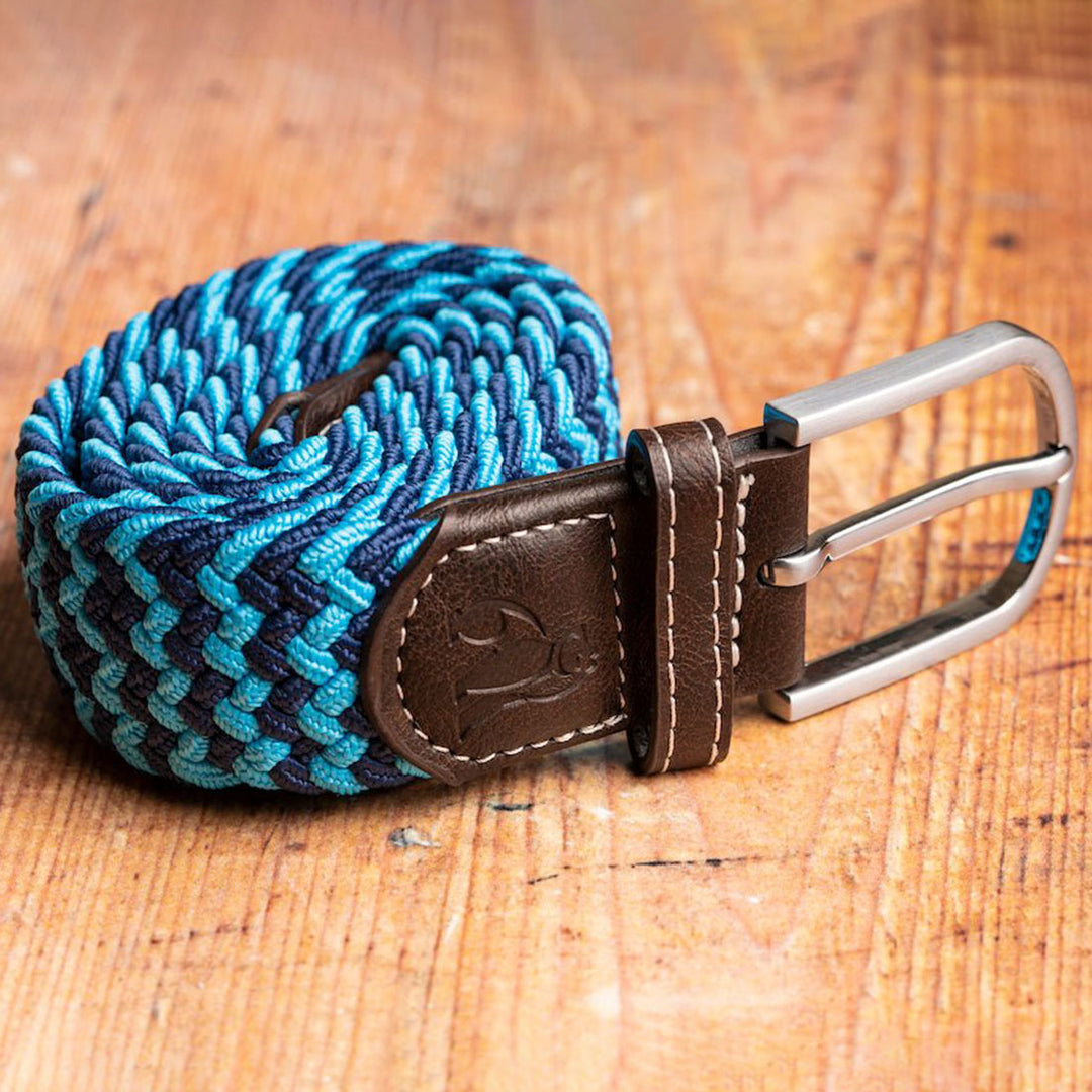 Woven Belt - Sky Blue Zigzag