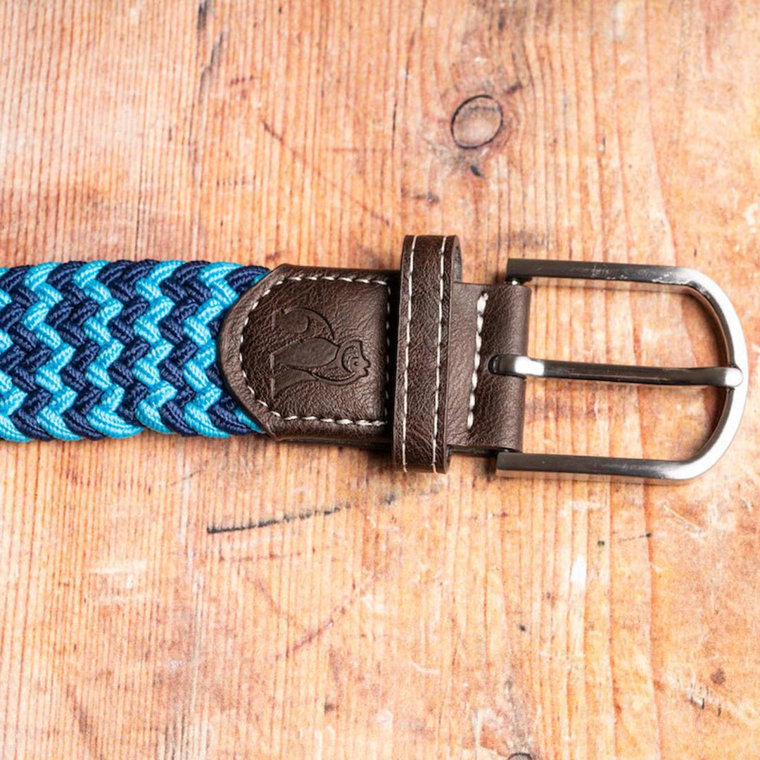 Woven Belt - Sky Blue Zigzag