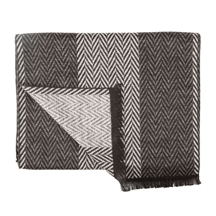 Black & White Herringbone Bamboo Scarf