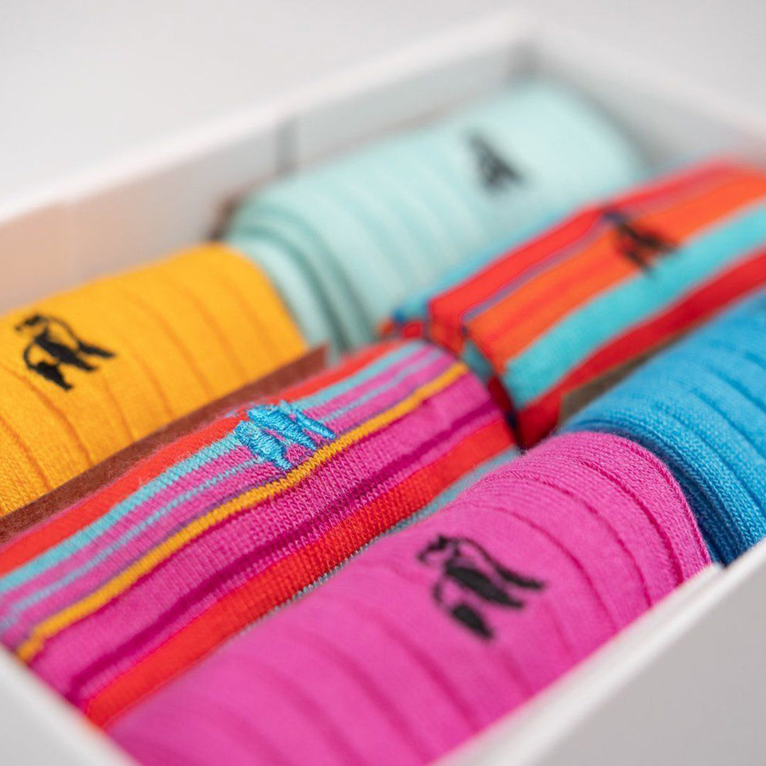 Superior Style Sock Box - 6 Pairs of Bamboo Socks (His)