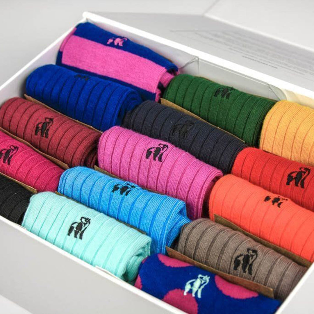 Ultimate Style Sock Box - 15 Pairs of Bamboo Socks