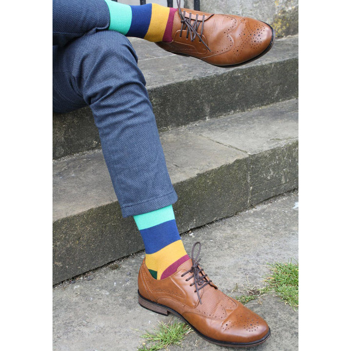 Block Striped Bamboo Socks