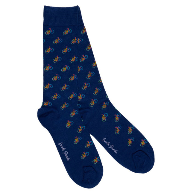 All Swole Panda Products - Blue Bicycle Bamboo Socks