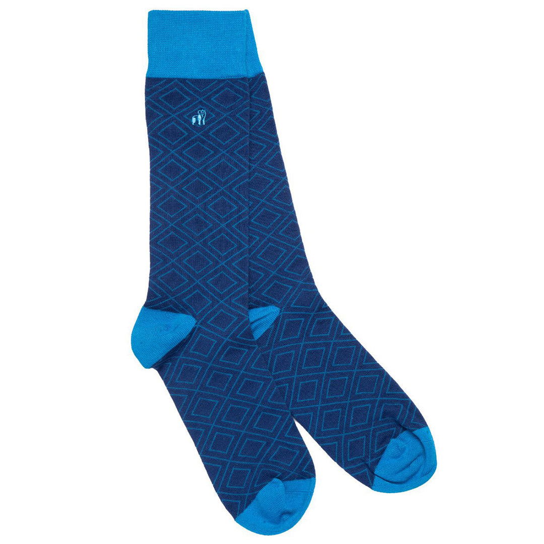 Blue Diamond Bamboo Socks