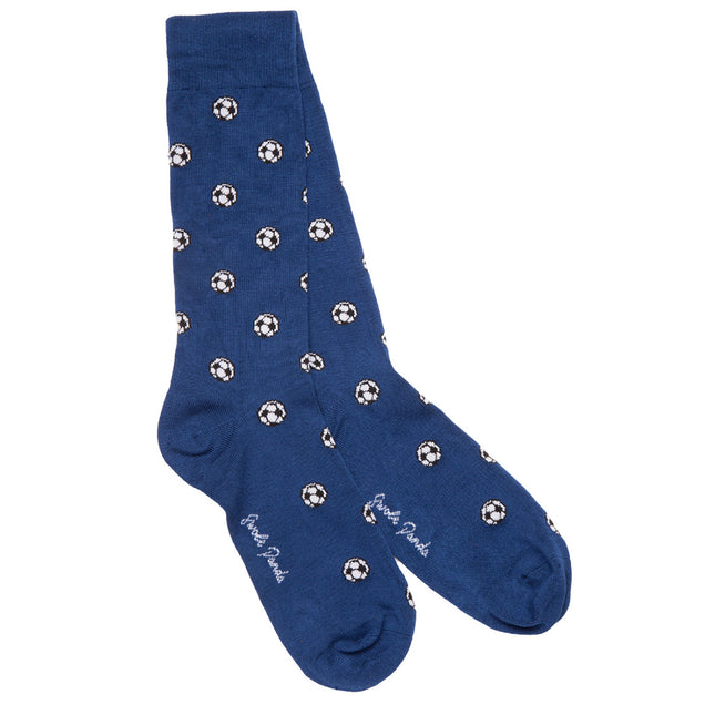 Funky Mens Socks - Blue Football Bamboo Socks