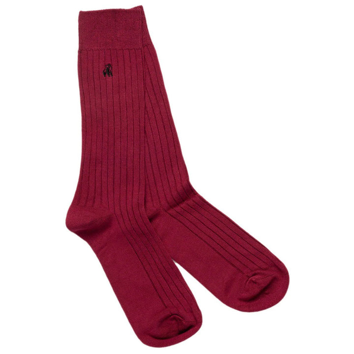 Burgundy Bamboo Socks (Comfort Cuff)