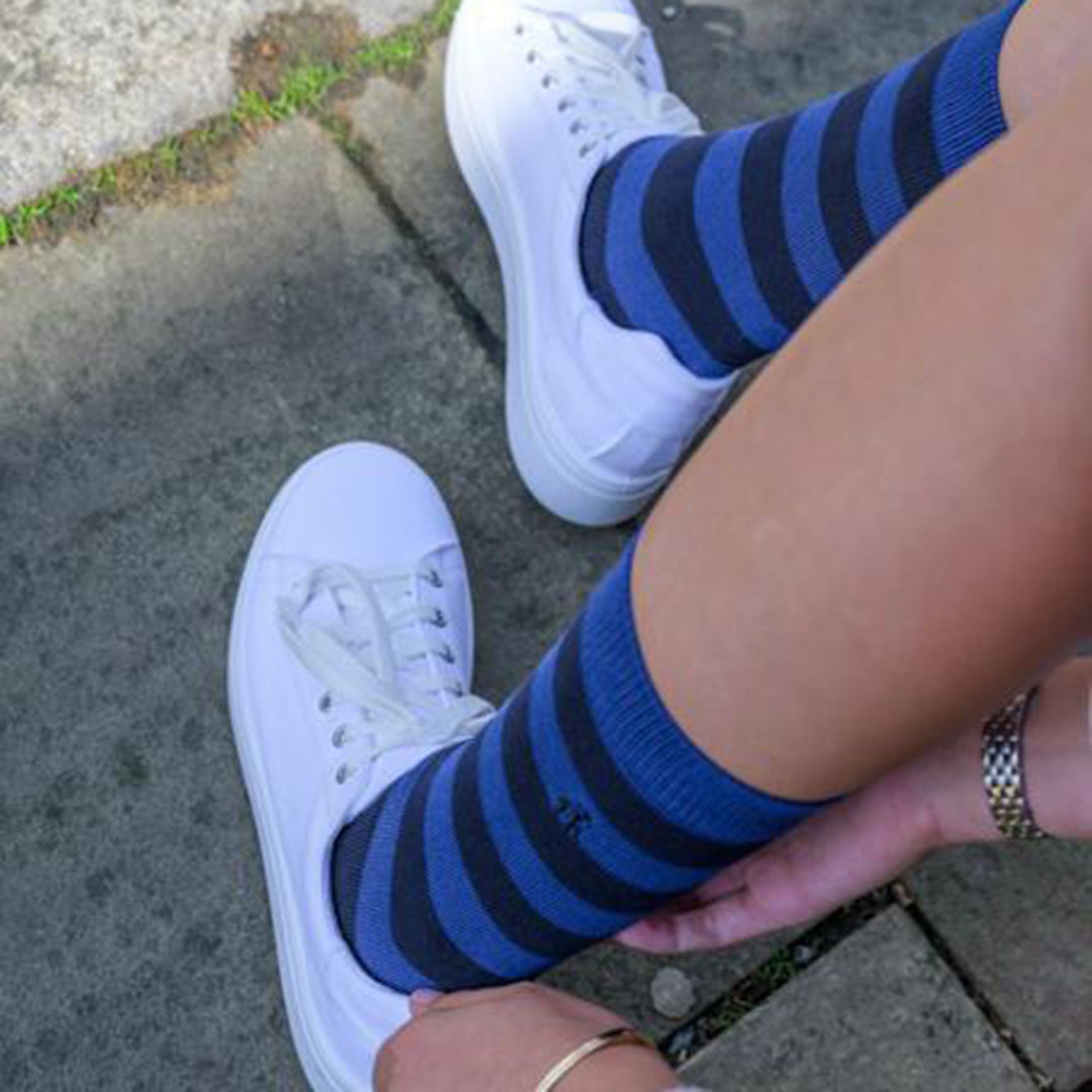 Charcoal Striped Bamboo Socks