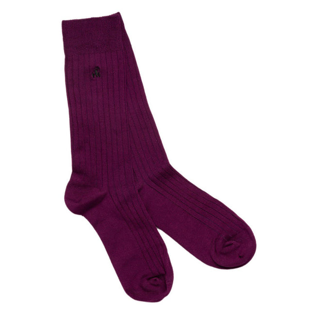 Gifts for Him - Deep Purple Bamboo Socks