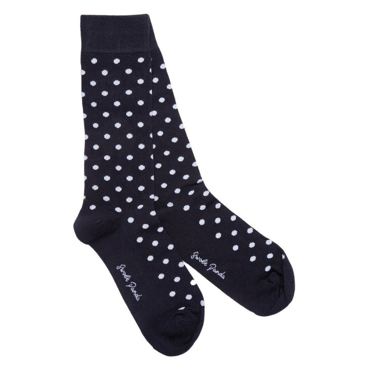 Navy Polka Dot Bamboo Socks