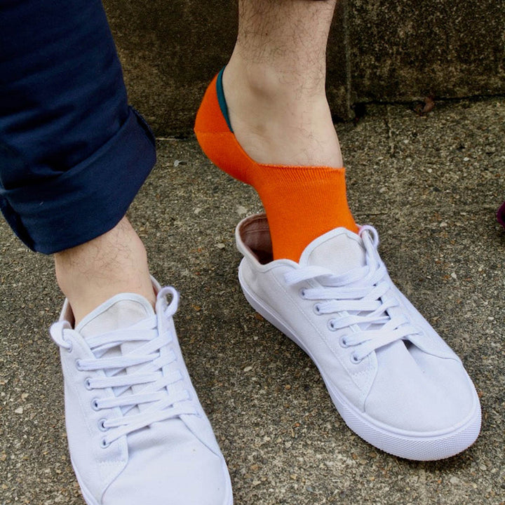 Neon Orange "No-Show" Bamboo Socks