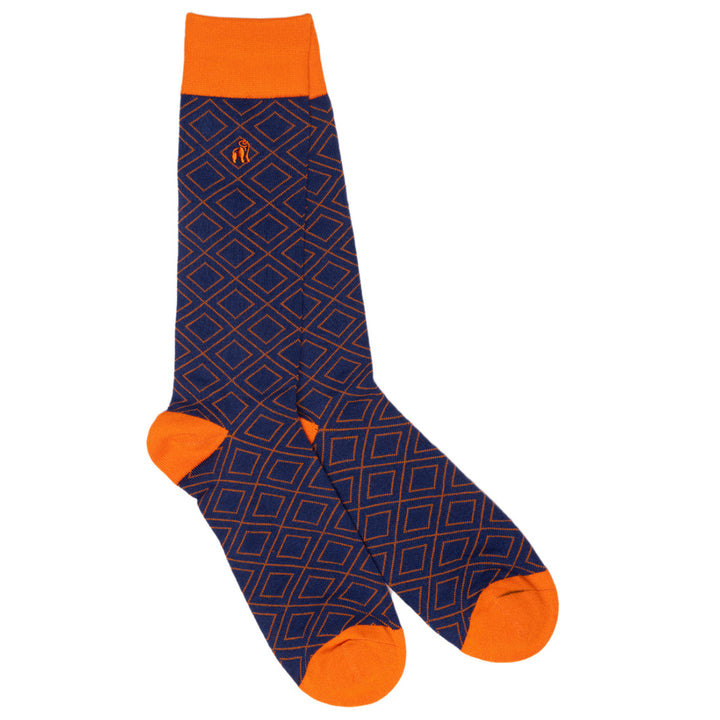 Orange Diamond Bamboo Socks