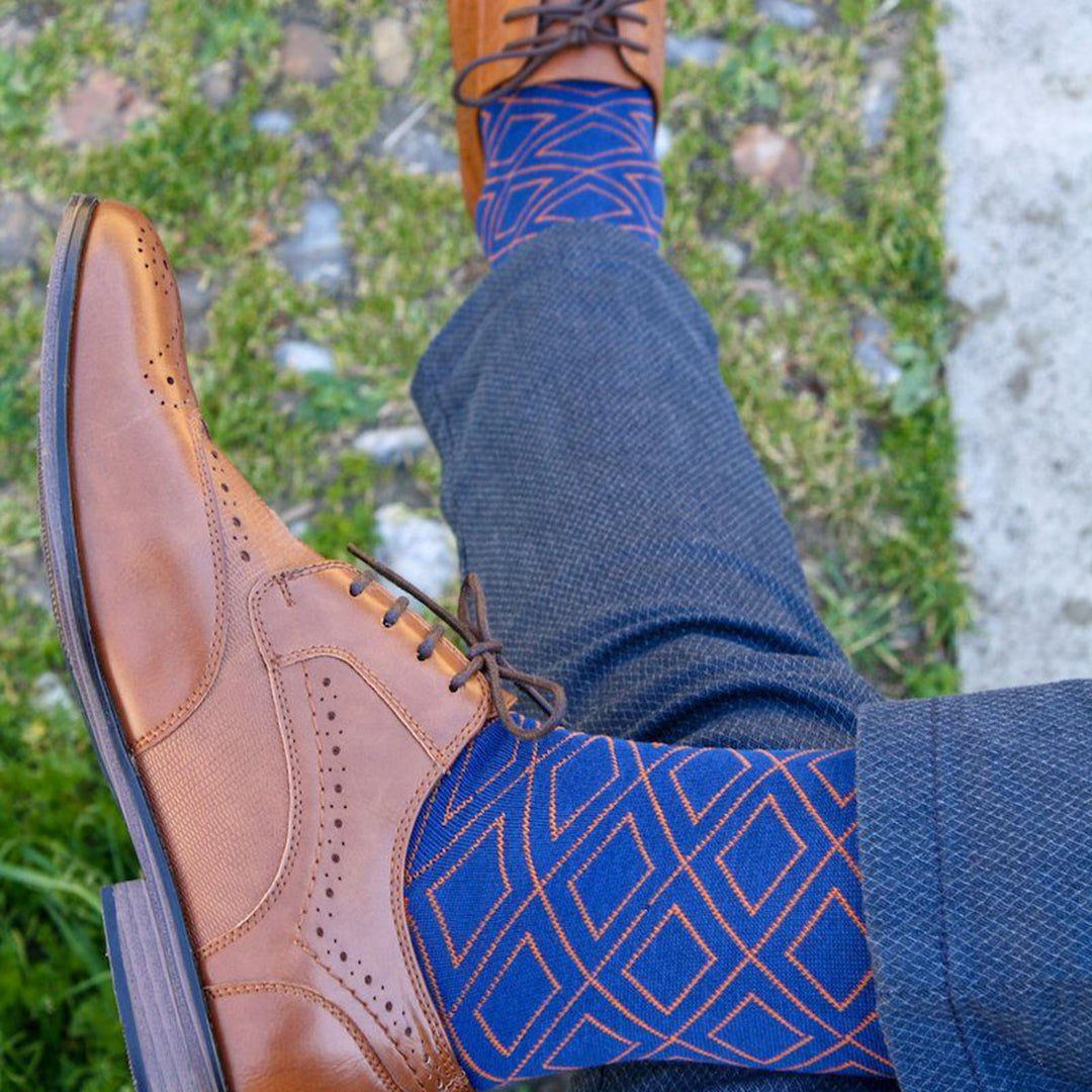 Orange Diamond Bamboo Socks