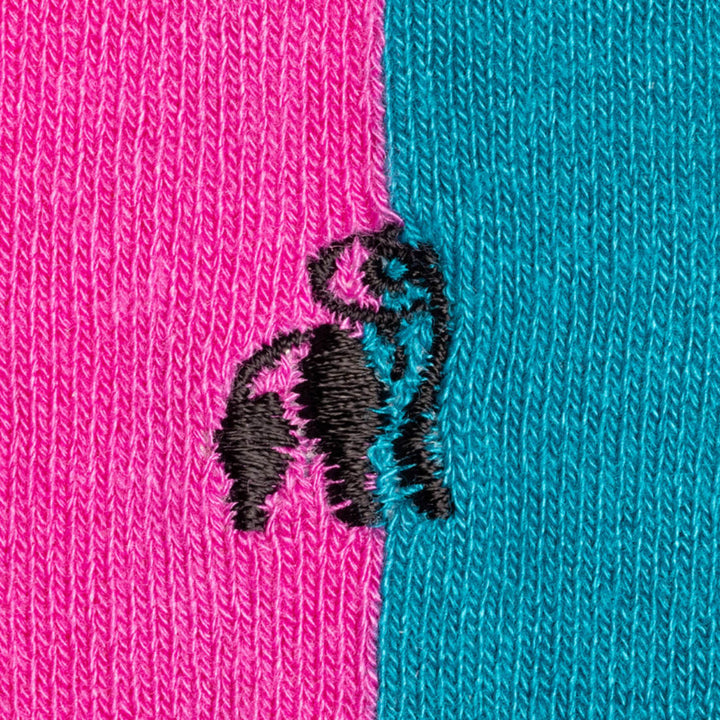 Pink & Aqua Vertical Striped Bamboo Socks