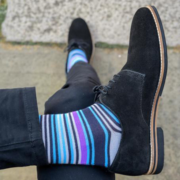 Purple and Blue Striped Bamboo Socks