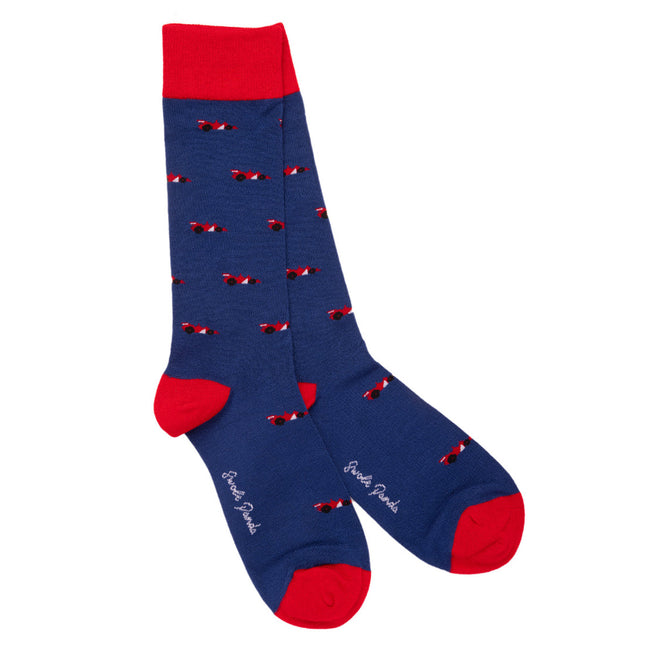 Funky Mens Socks - Racing Car Bamboo Socks