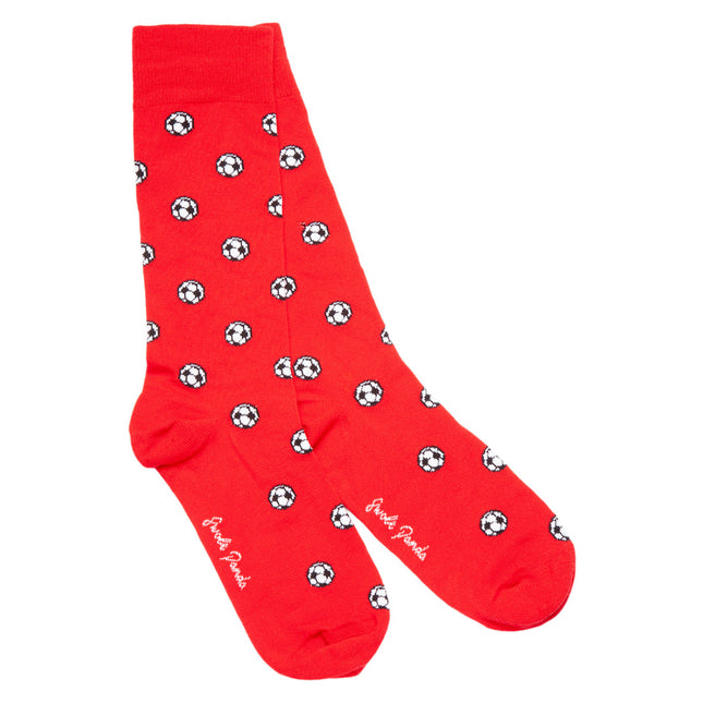 Funky Mens Socks - Red Football Bamboo Socks