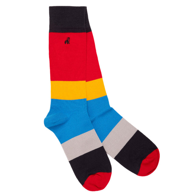 Swole Panda Outlet - Red Large Striped Bamboo Socks