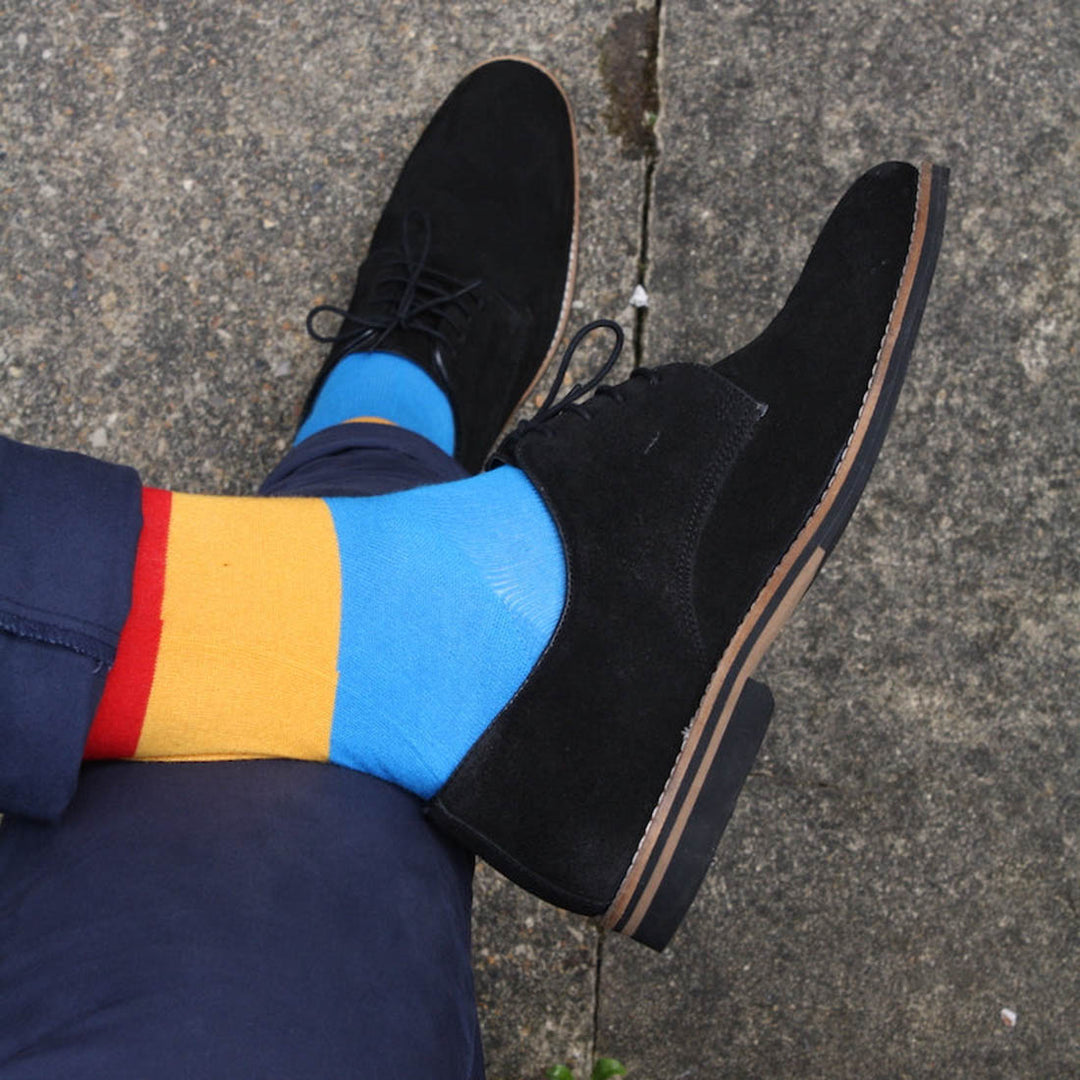 Red Large Striped Bamboo Socks