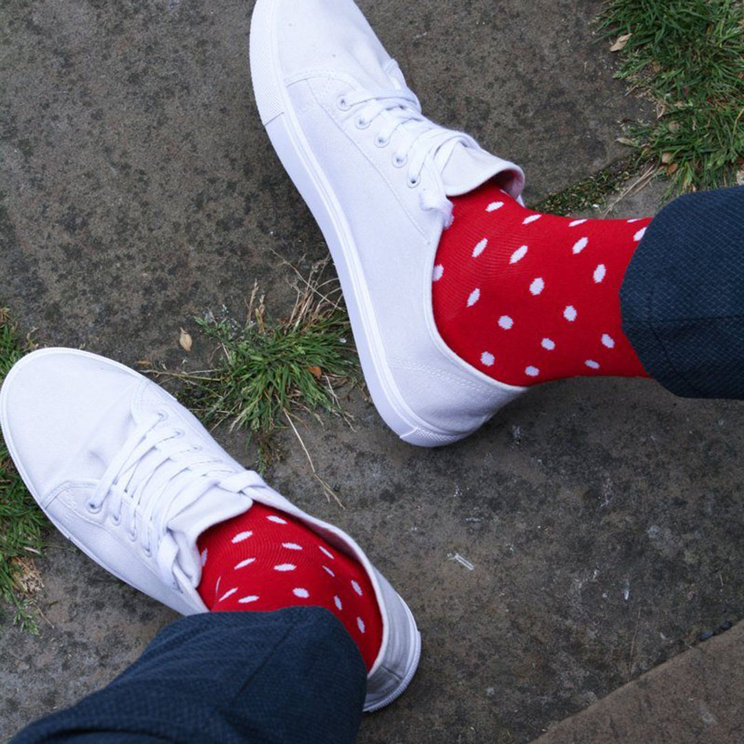 Red Polka Dot Bamboo Socks