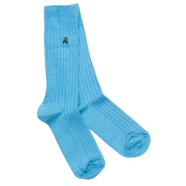 Gifts for Him - Sky Blue Bamboo Socks