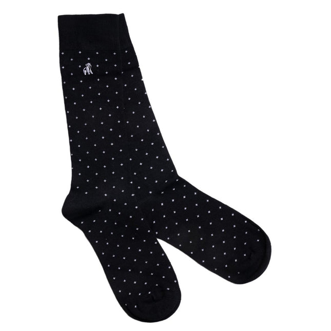 Gifts for Him - Spotted Black Bamboo Socks