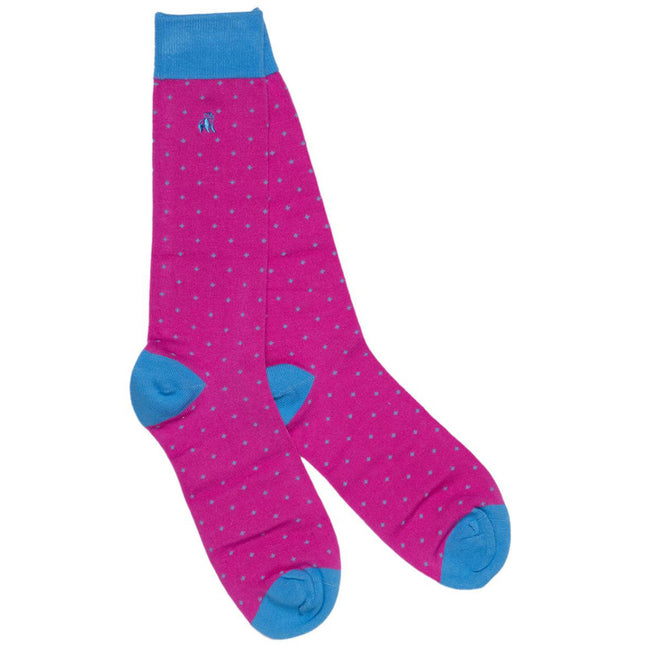 Swole Panda Outlet - Spotted Blue Bamboo Socks