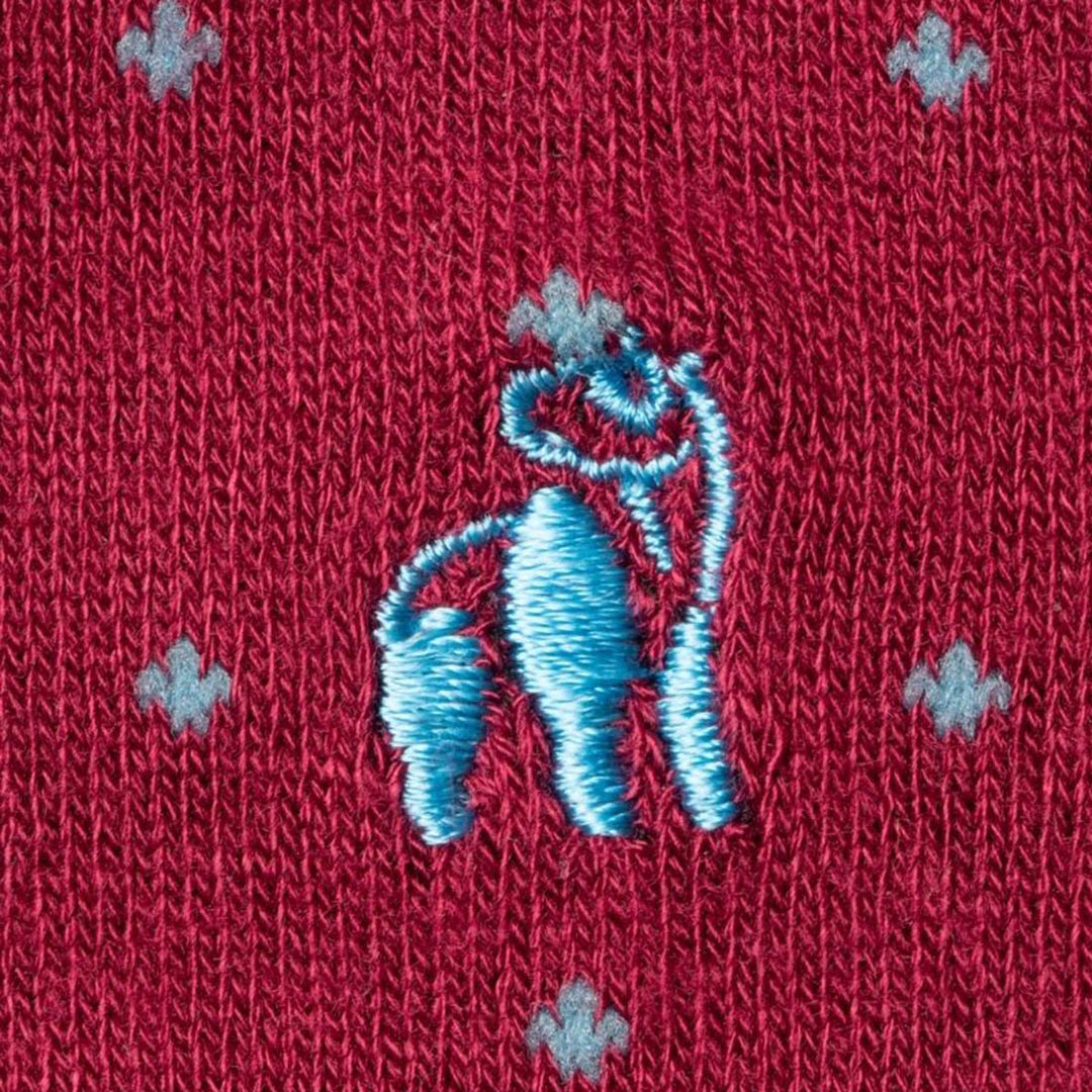 Spotted Burgundy Bamboo Socks