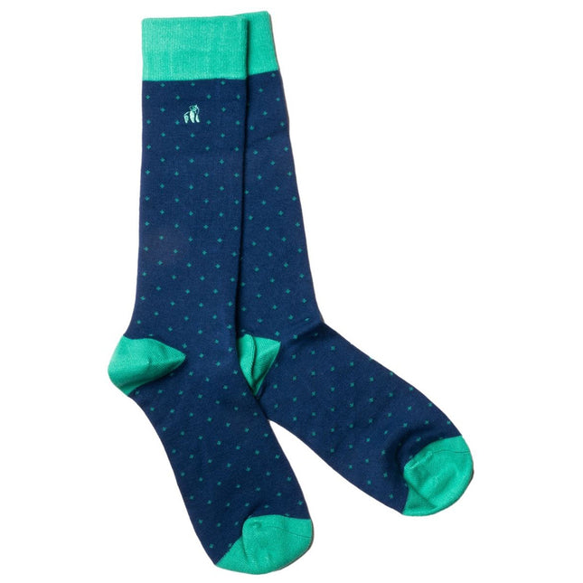 Gifts for Him - Spotted Green Bamboo Socks