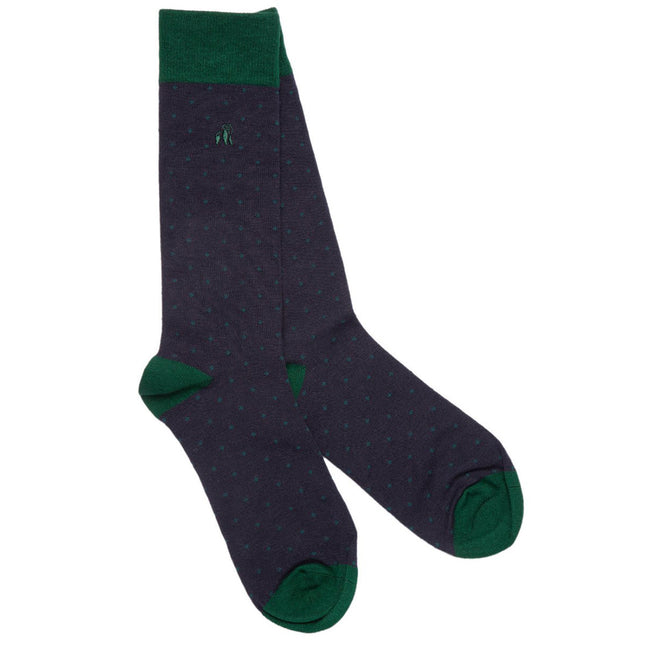 Gifts For Her - Spotted Navy Bamboo Socks