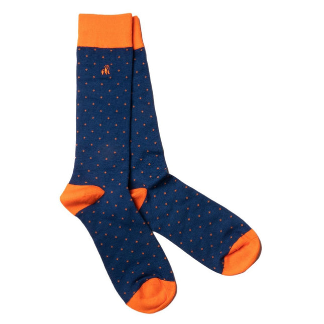 Gifts for Him - Spotted Orange Bamboo Socks