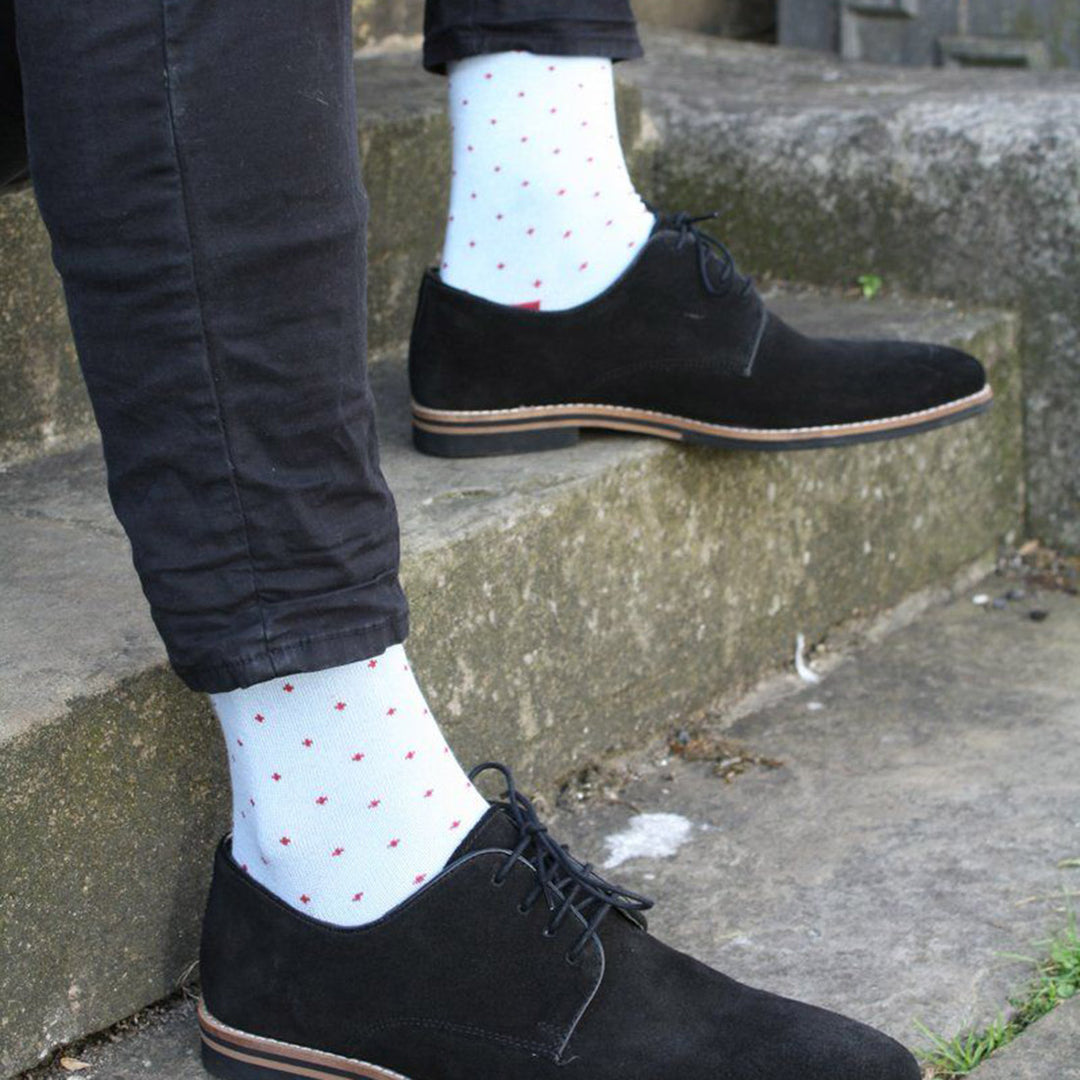 Spotted Pale Blue Bamboo Socks