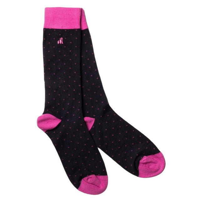 Mens Bamboo Socks - Spotted Pink Bamboo Socks