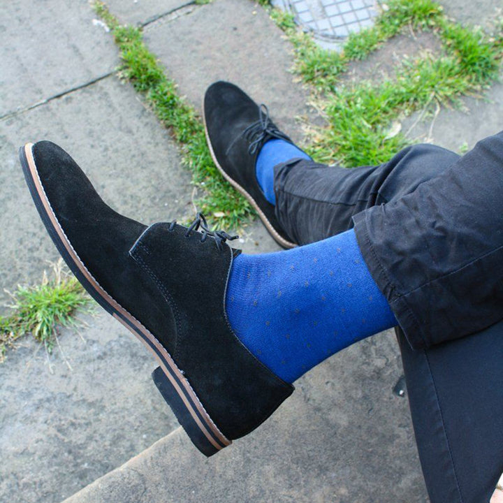 Spotted Royal Blue Bamboo Socks